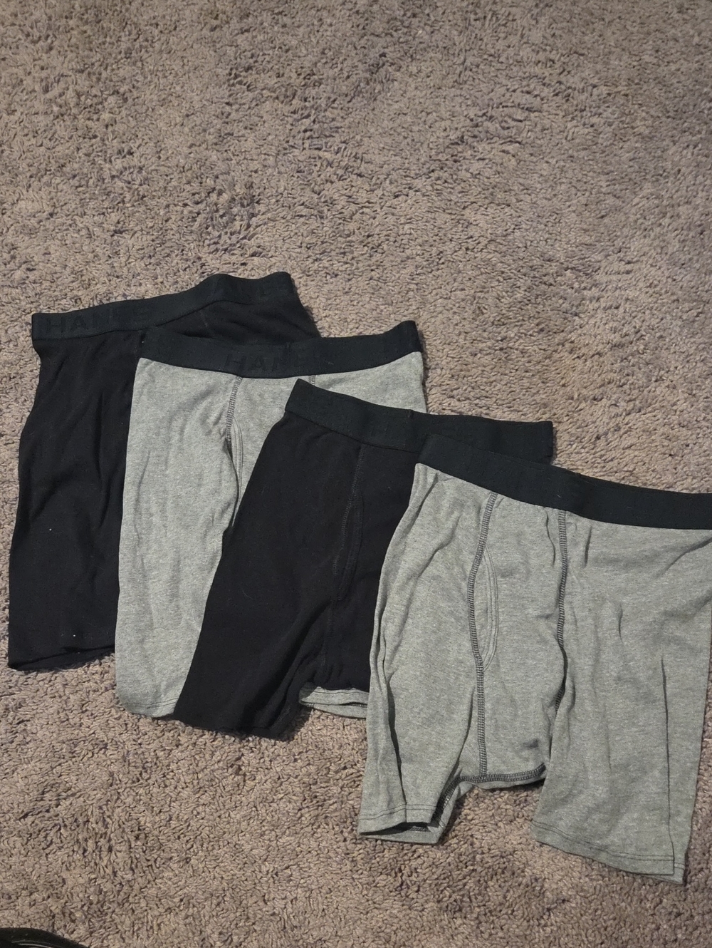 Hanes Men's Boxer Briefs - Black & Heather Gray (4-Pack)